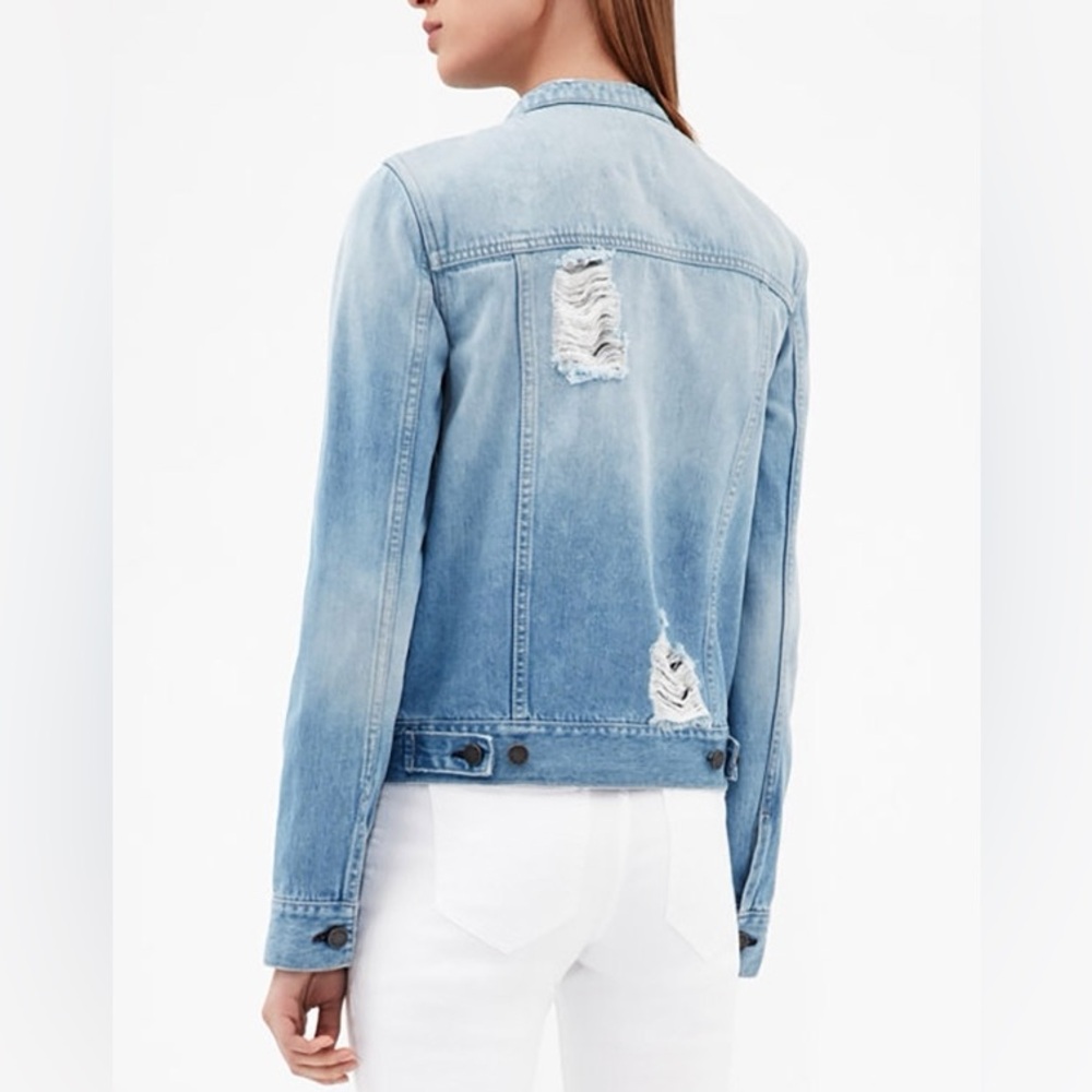 EI8HTDREAMS  STAR STUDDED BAND COLLAR DENIM JACKET - LIGHT BLUE - Picture 8 of 16